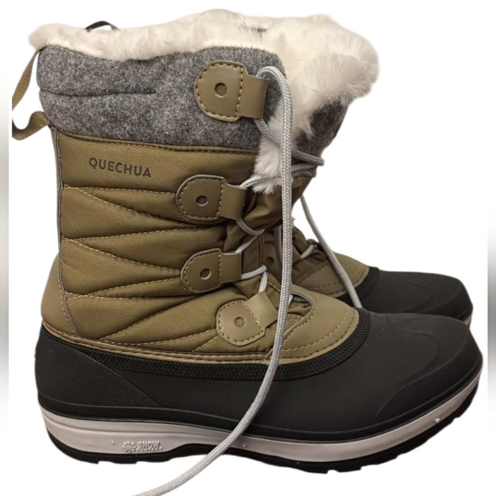Quechua Women's Black and Tan Winter Boots